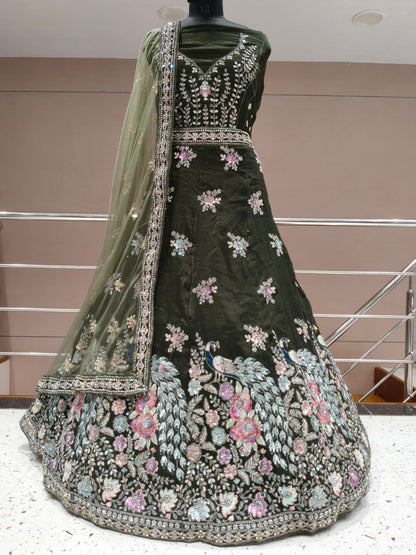 Pretty Navy blue peacock Lehenga