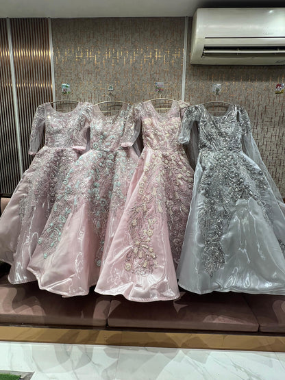 Pleasing light peach gown