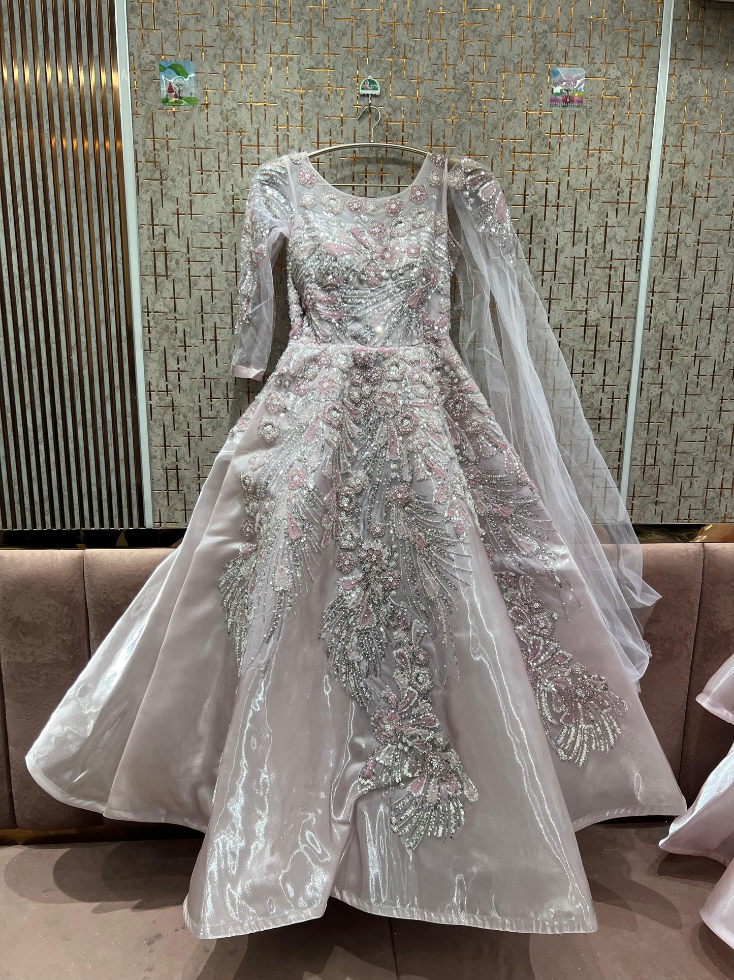 Pleasing light peach gown