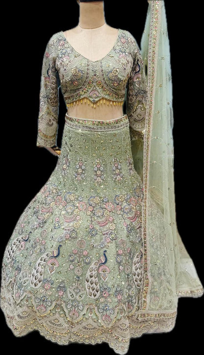 Something different Light pink peacock crop top Lehenga Happy Customer