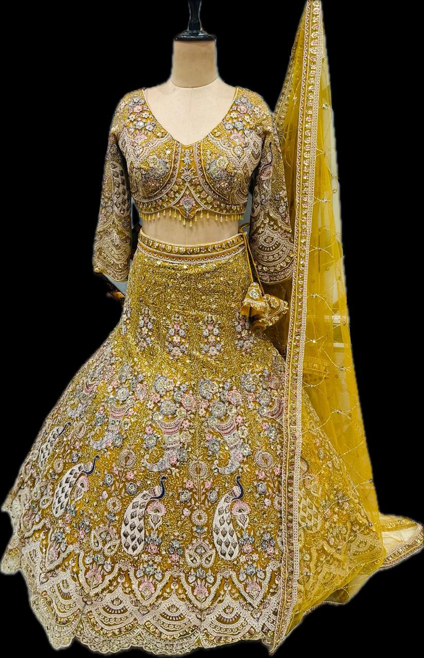 Something different Light pink peacock crop top Lehenga Happy Customer