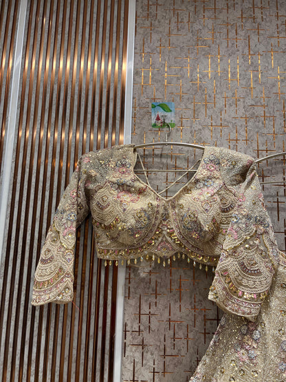 Something different Light pink peacock crop top Lehenga Happy Customer