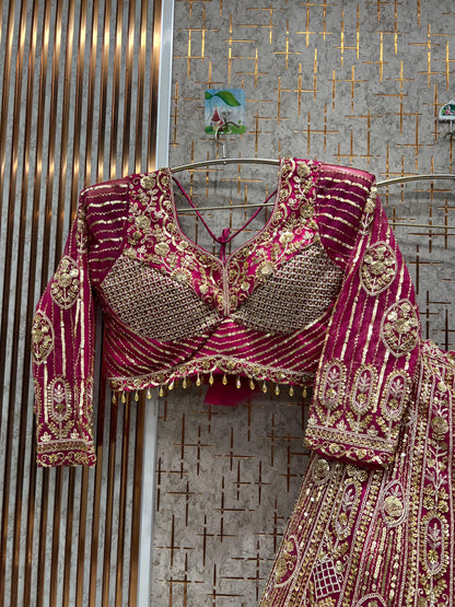 Pleasing Hot pink crop top Lehenga