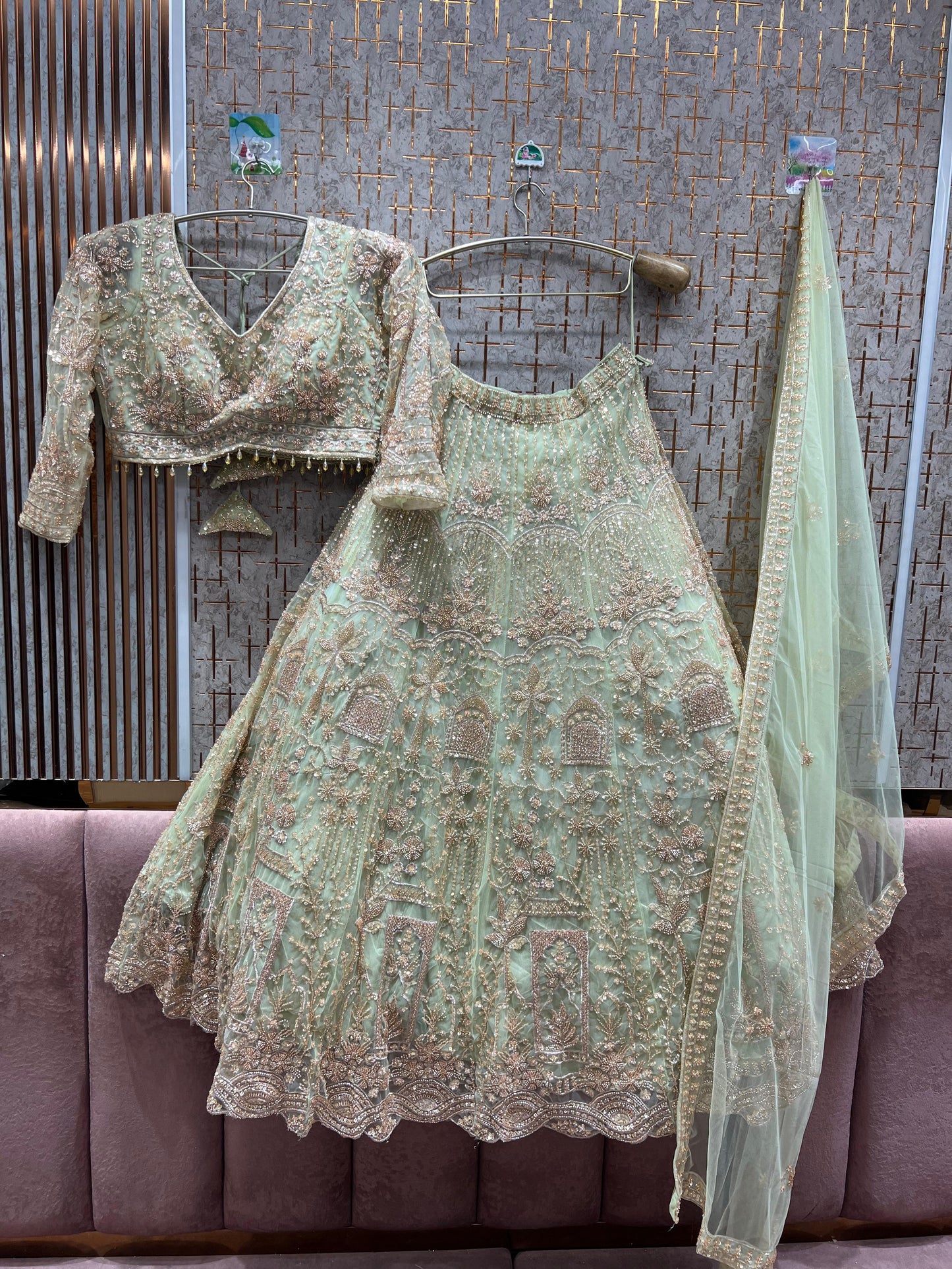 Beautiful purple crop top Lehenga