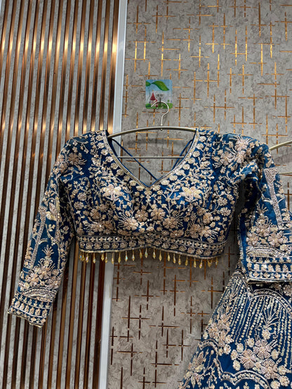 Beautiful purple crop top Lehenga