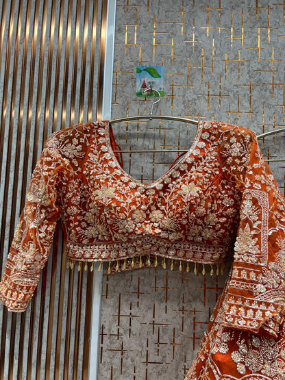 Beautiful purple crop top Lehenga