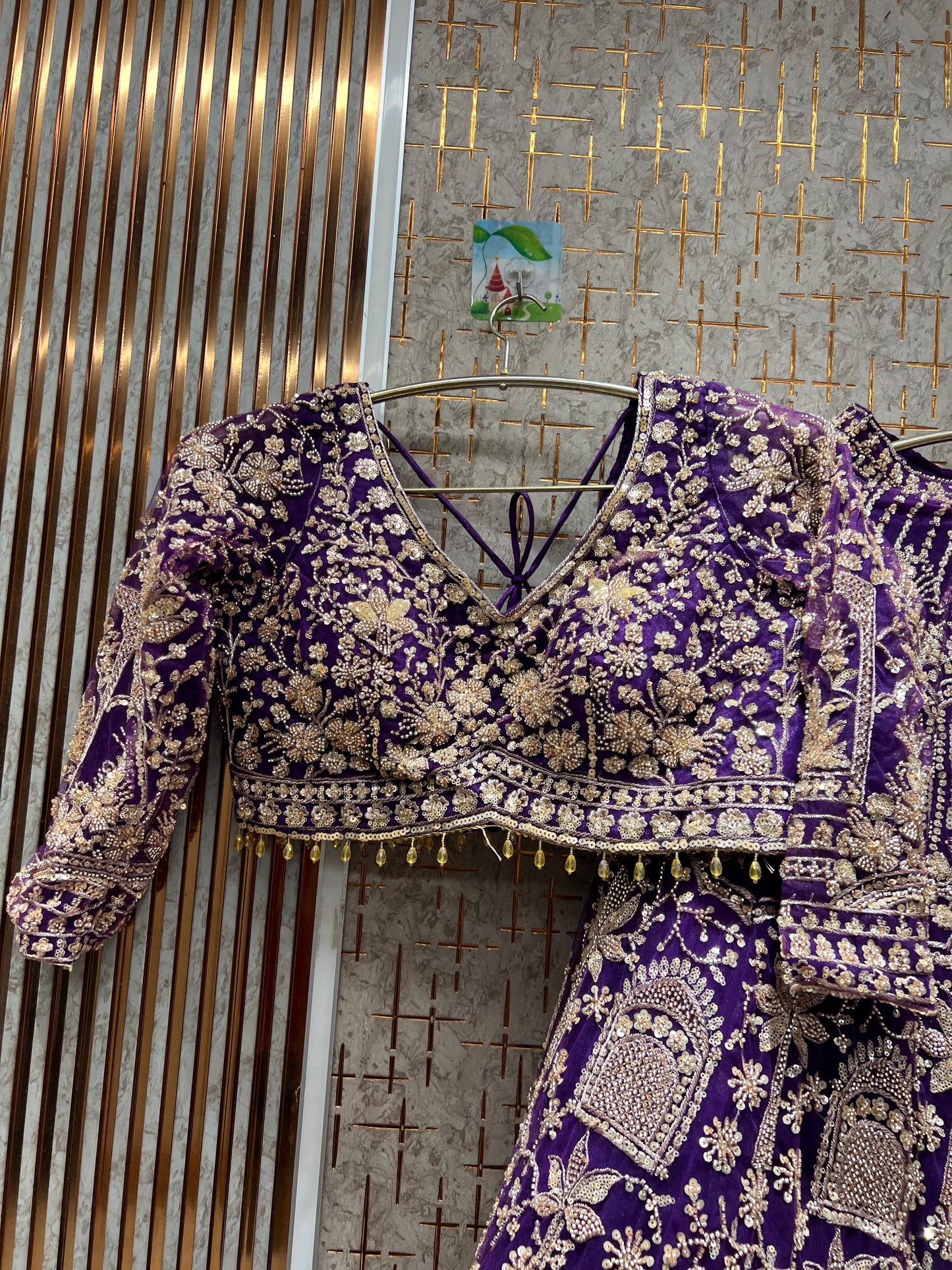 Beautiful purple crop top Lehenga