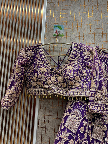 Beautiful purple crop top Lehenga