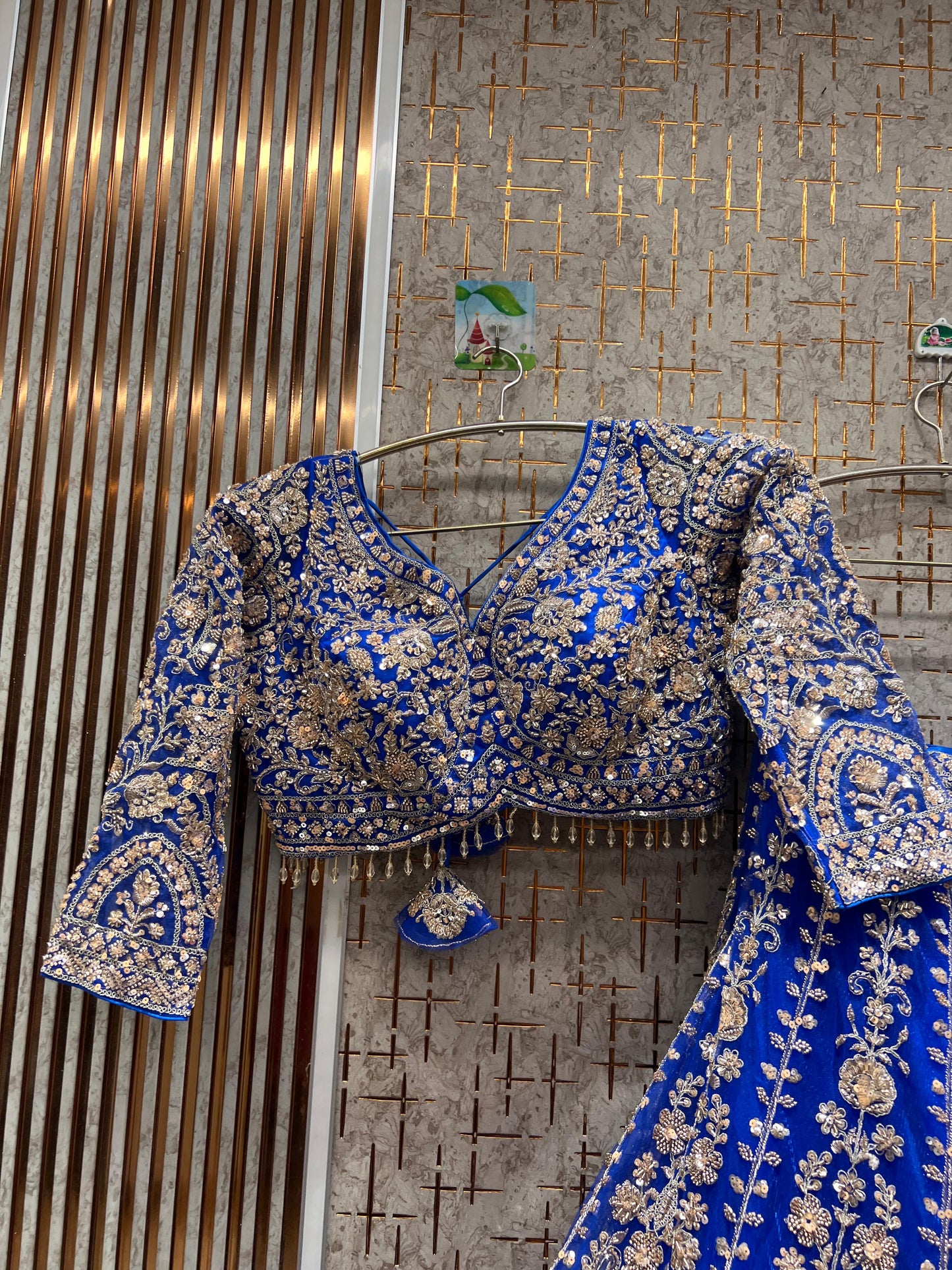 Designer red pink Crop top Lehenga