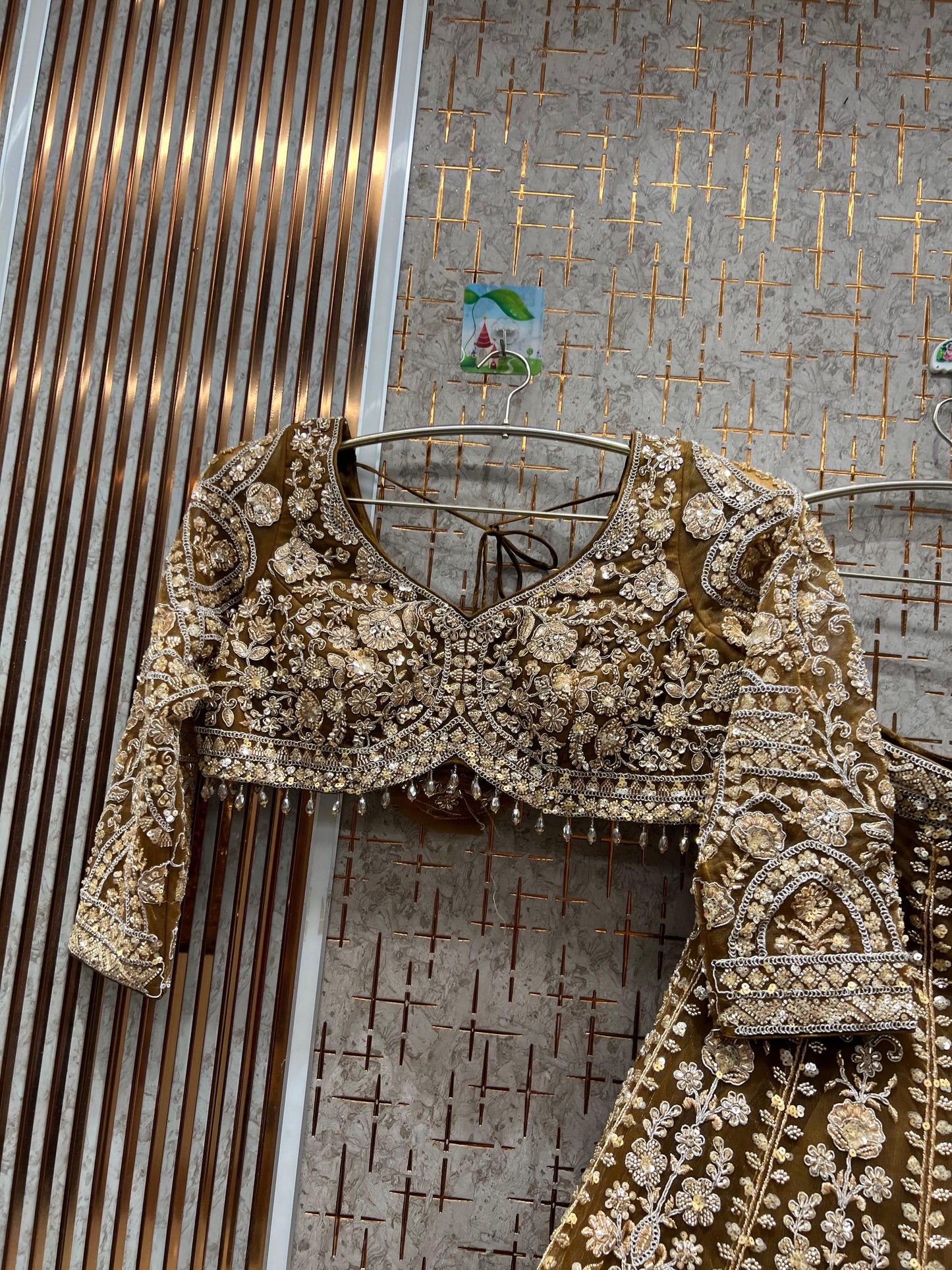 Designer red pink Crop top Lehenga