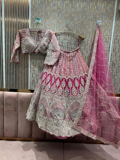 Glamorous yellow peacock crop top Lehenga