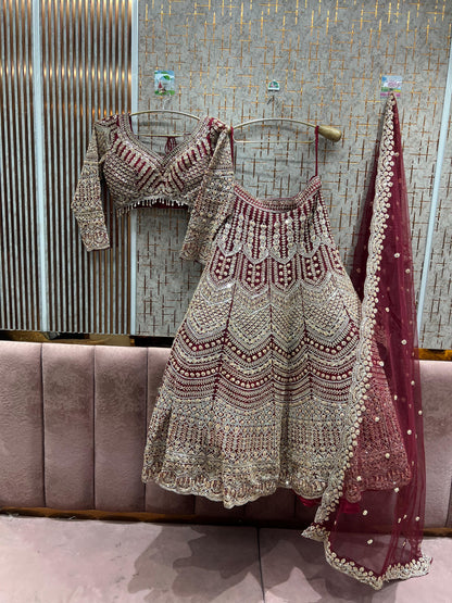 Delightful golden crop top Lehenga