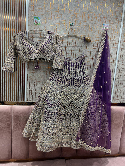 Delightful golden crop top Lehenga