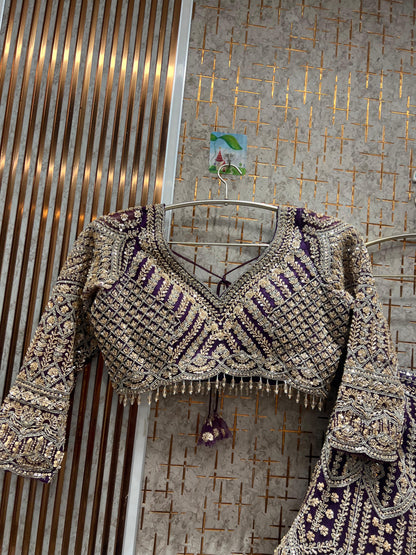 Delightful golden crop top Lehenga