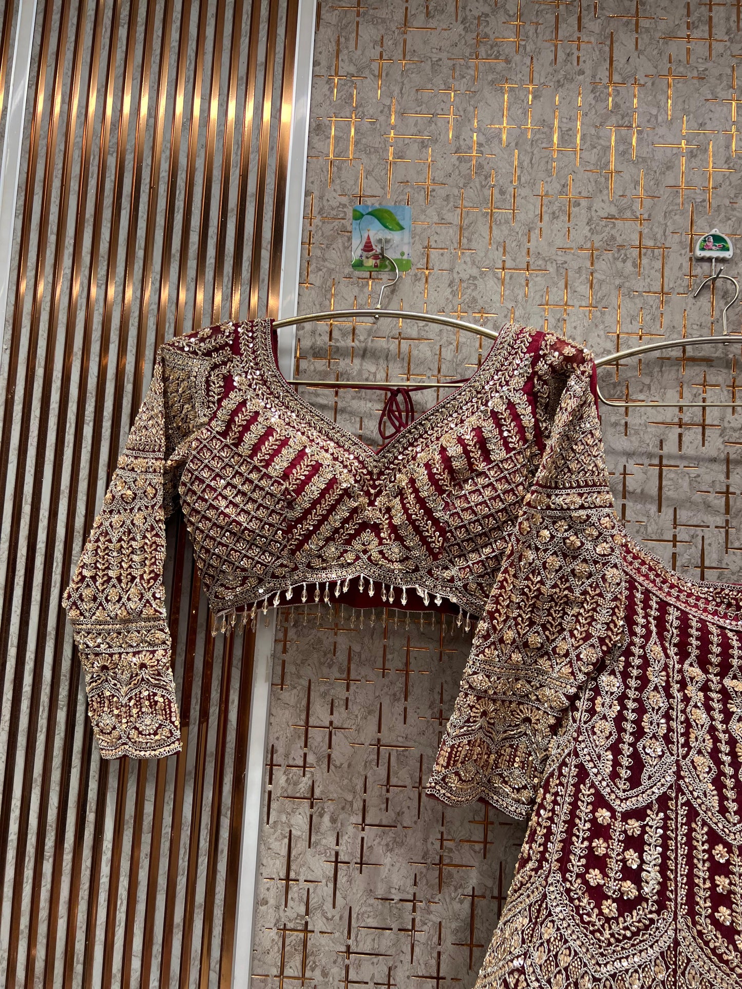 Delightful golden crop top Lehenga