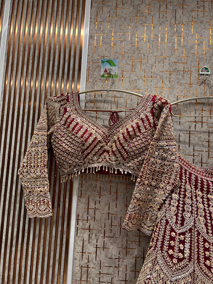 Delightful golden crop top Lehenga