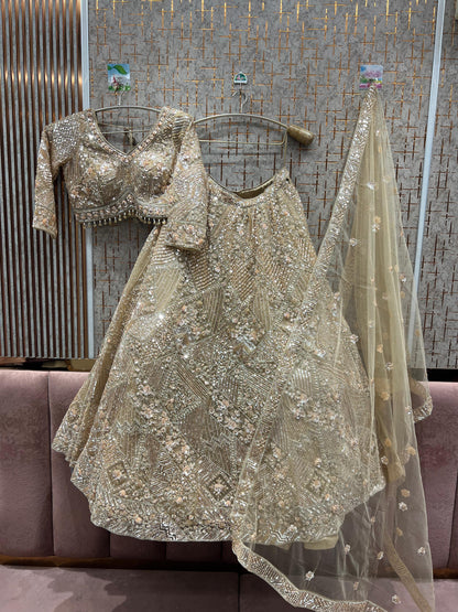 Fantastic orange Crop top Lehenga