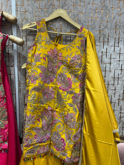 Pleasing blue pink green yellow Shrug dress