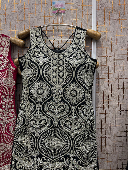 Elegant purple pink Green Shrug dress