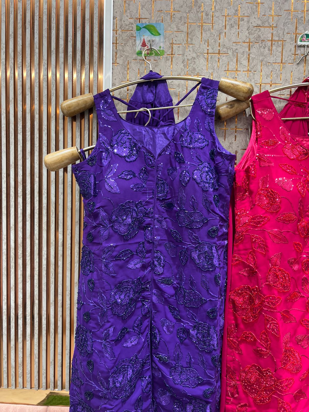 Engaging purple Hot pink Black Shrug dress