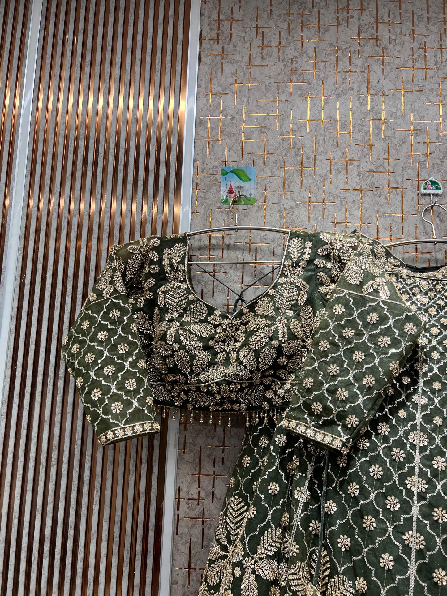 Glamorous yellow haldi mehendi Floral Crop top Lehenga