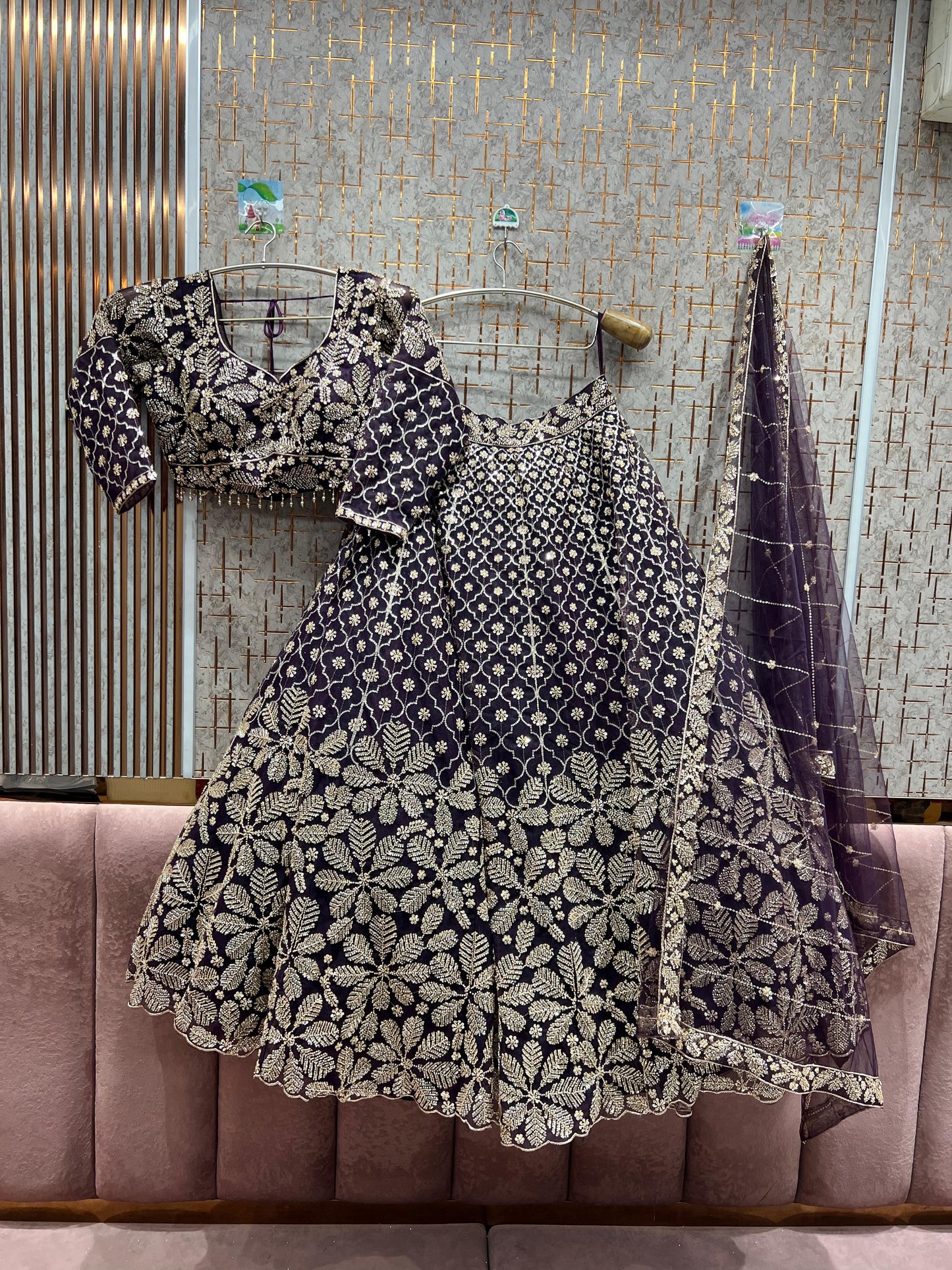 Glamorous yellow haldi mehendi Floral Crop top Lehenga