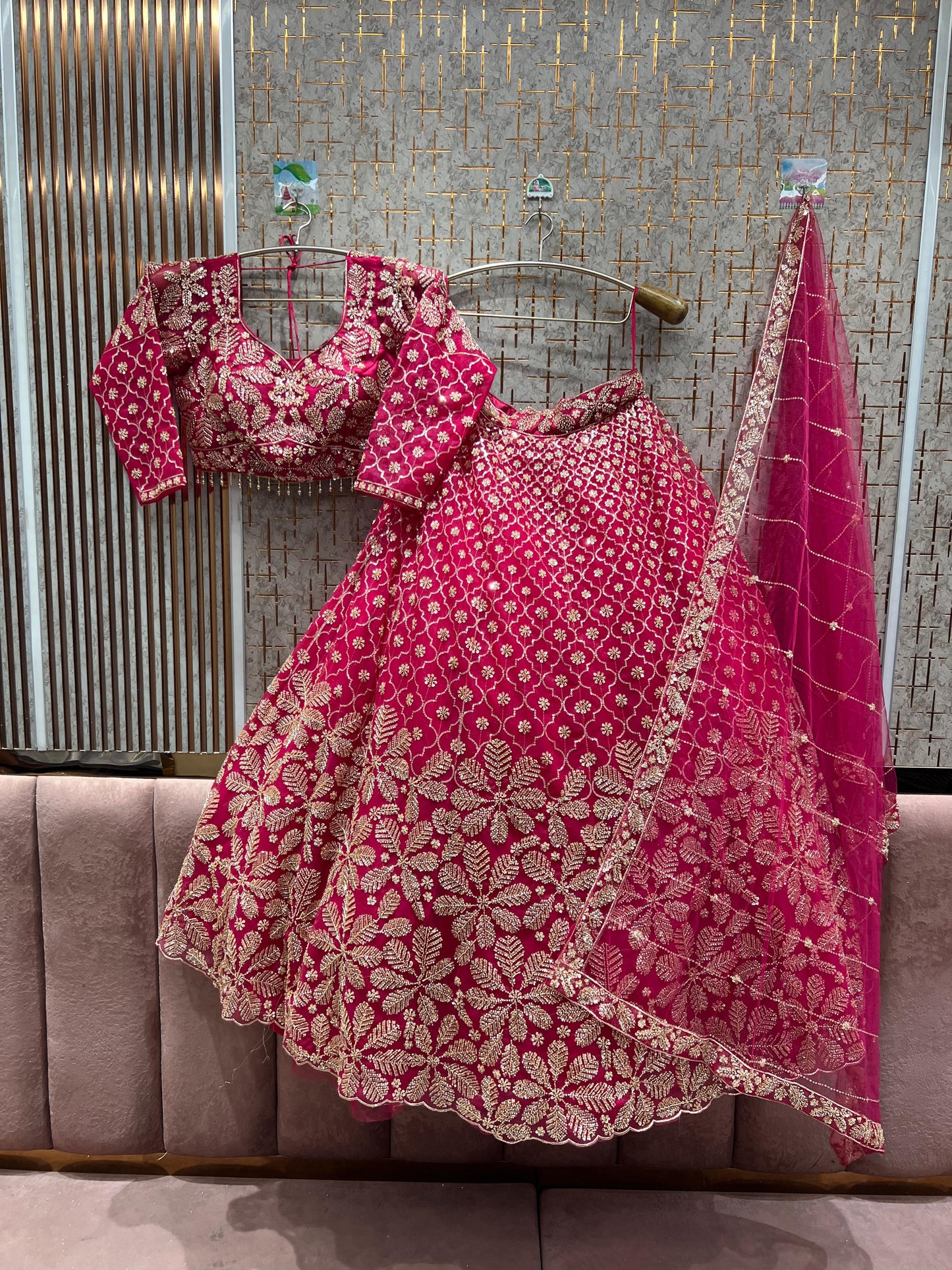 Glamorous yellow haldi mehendi Floral Crop top Lehenga