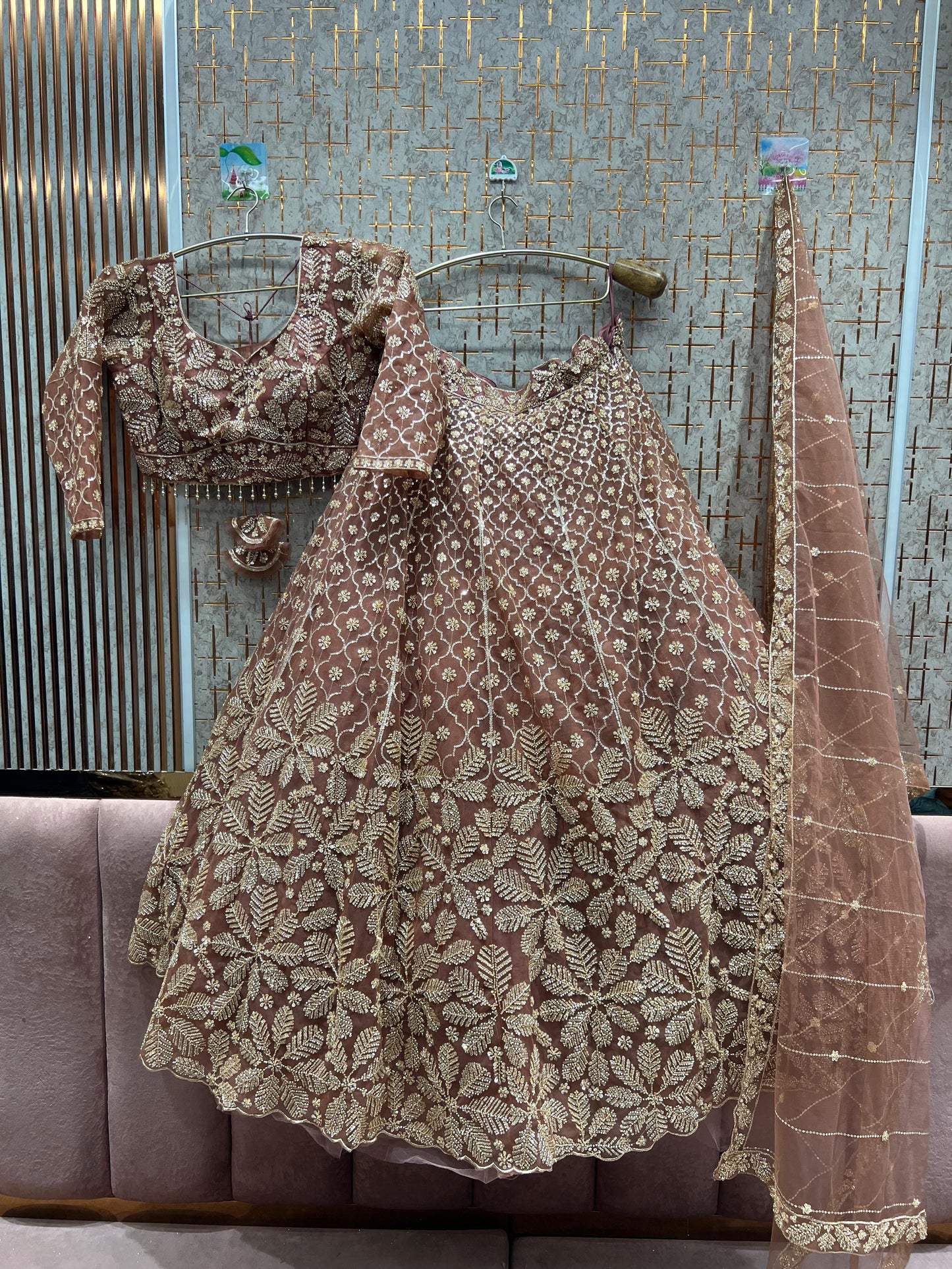 Glamorous yellow haldi mehendi Floral Crop top Lehenga