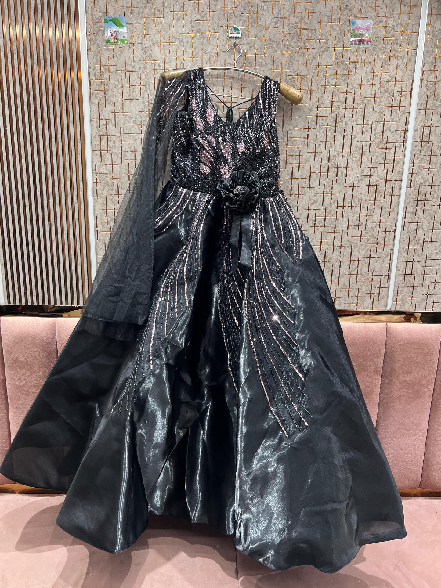 Amazing black floral gown