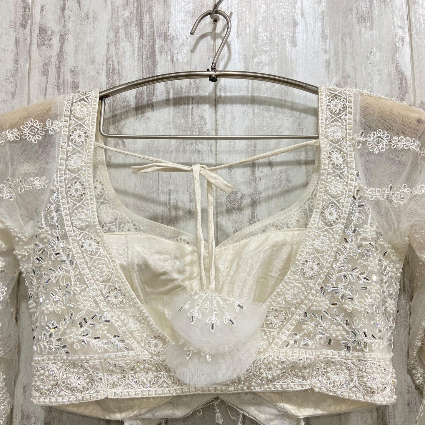 Amazing white Crop top Lehenga