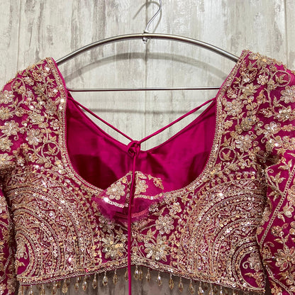 Good looking red Crop top Lehenga