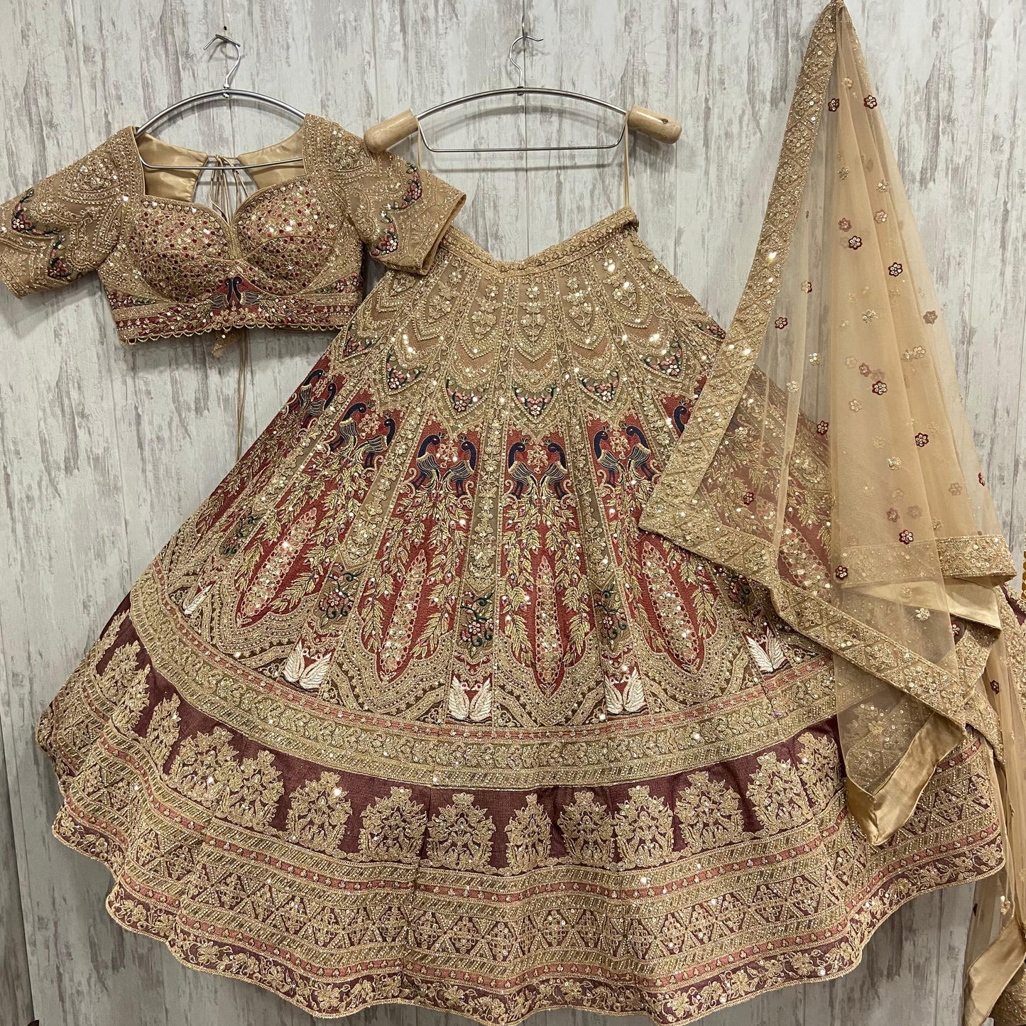 Something Different maroon peach Double Duptta Lehenga Happy Customer