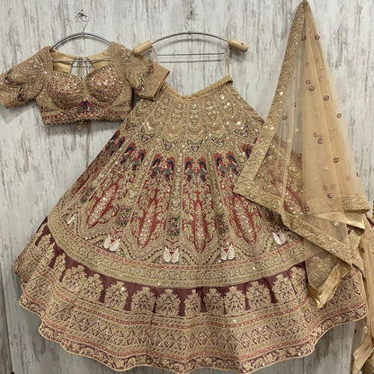 Something Different maroon peach Double Duptta Lehenga Happy Customer