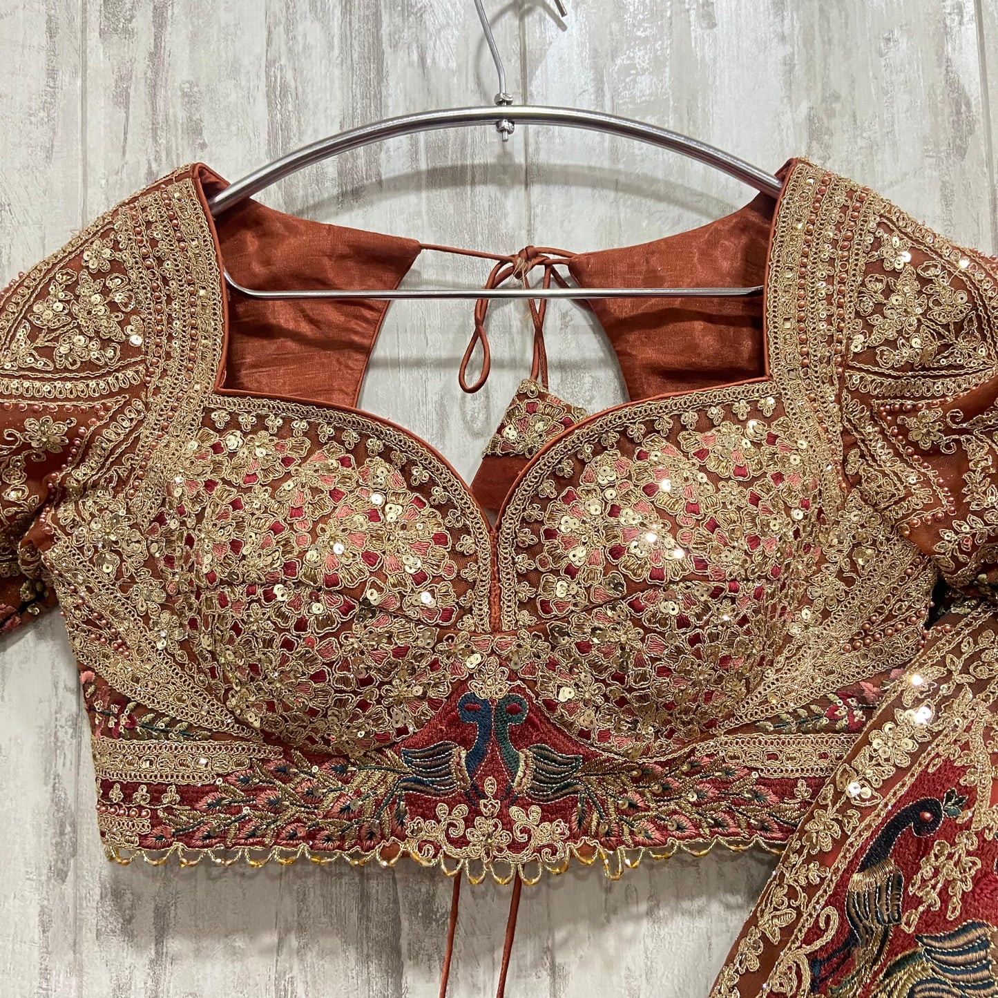 Something Different maroon peach Double Duptta Lehenga Happy Customer