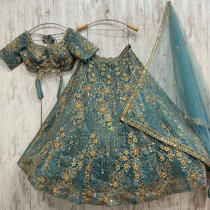 Astonishing Rust Dark peach Crop top Lehenga