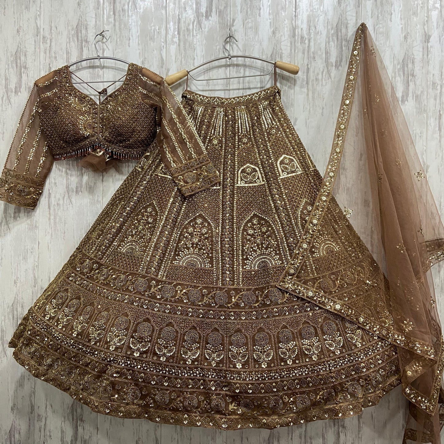 Beautiful Golden Crop top Lehenga