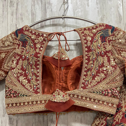 Something Different maroon peach Double Duptta Lehenga Happy Customer