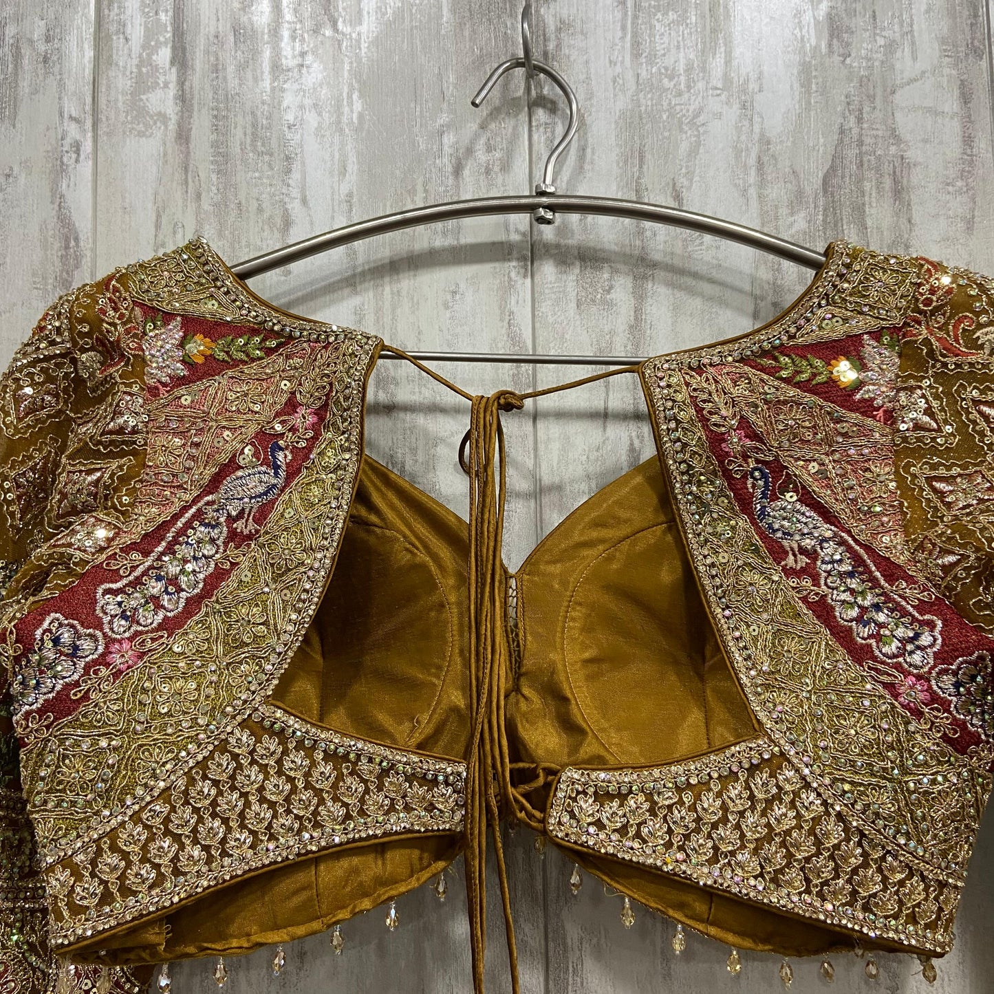 Amazing golden pink peacock Crop top Lehenga happy customer