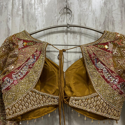 Amazing golden pink peacock Crop top Lehenga happy customer