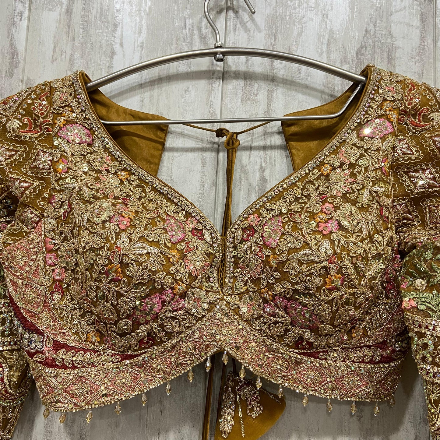Amazing golden pink peacock Crop top Lehenga happy customer