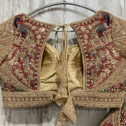 Something Different maroon peach Double Duptta Lehenga Happy Customer