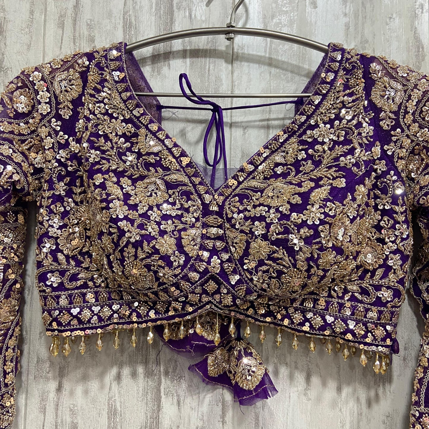 Designer red pink Crop top Lehenga