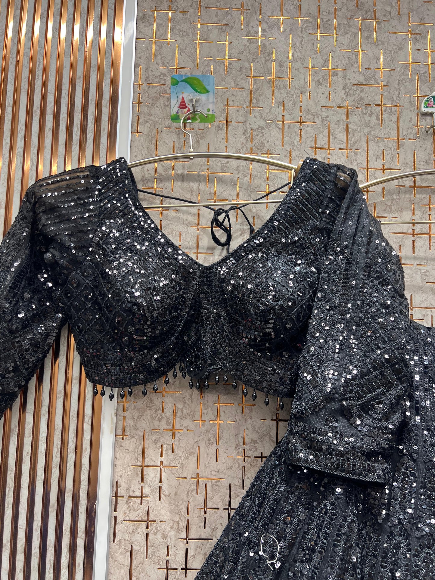 Fabulous peacock golden crop top Lehenga happy customer