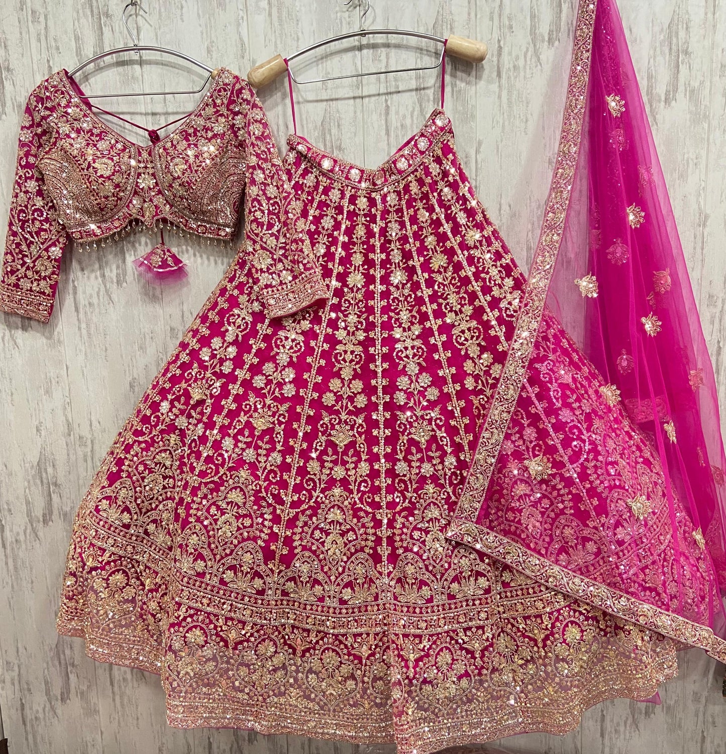 Good looking red Crop top Lehenga
