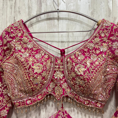 Good looking red Crop top Lehenga