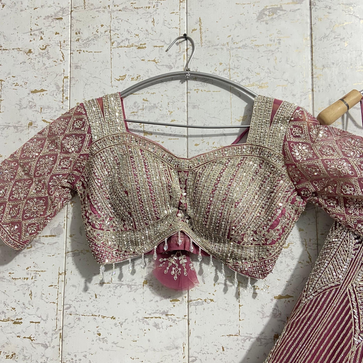 Awesome Pink Crop top Lehenga