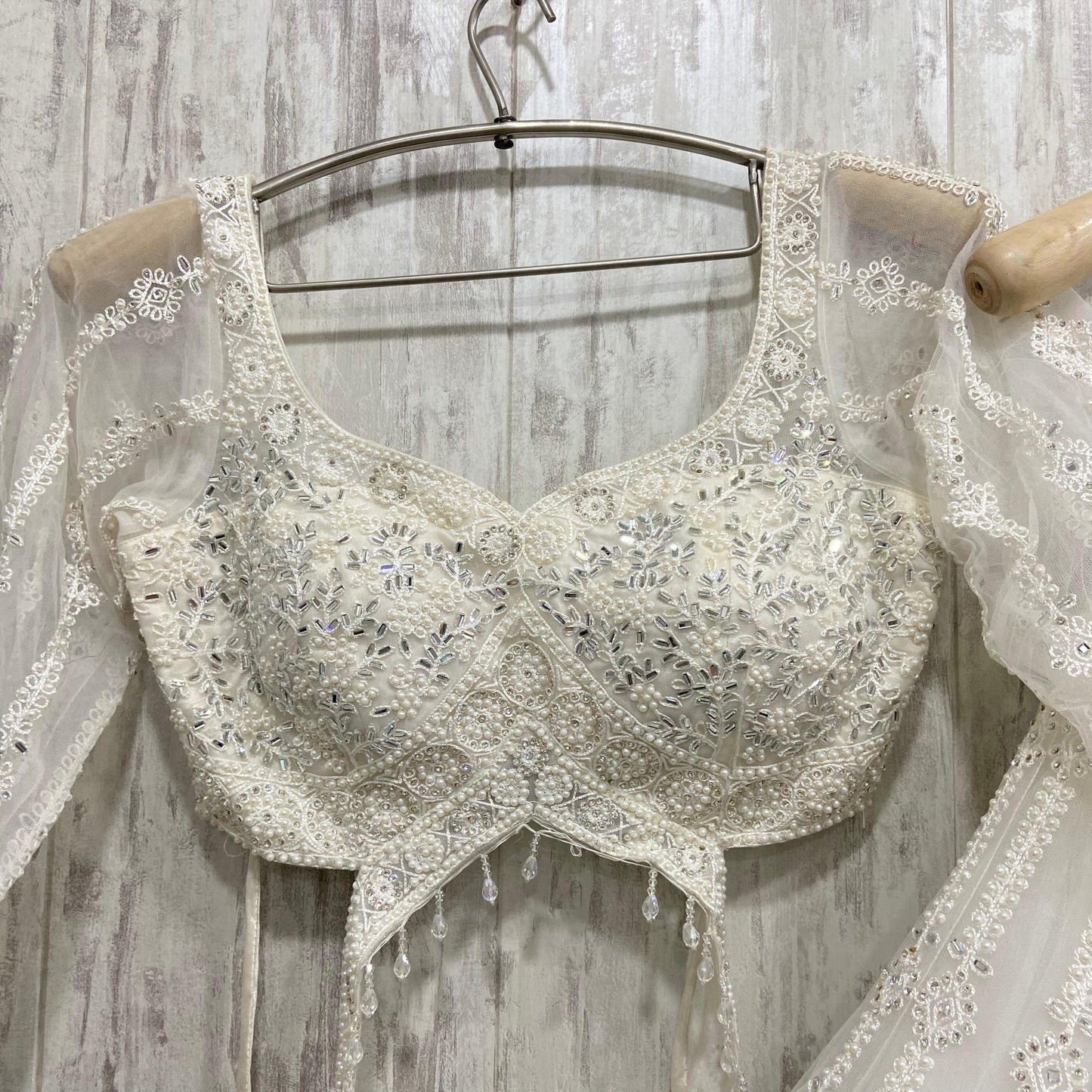 Amazing white Crop top Lehenga