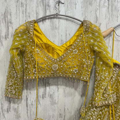 Eye catching yellow Crop top Lehenga