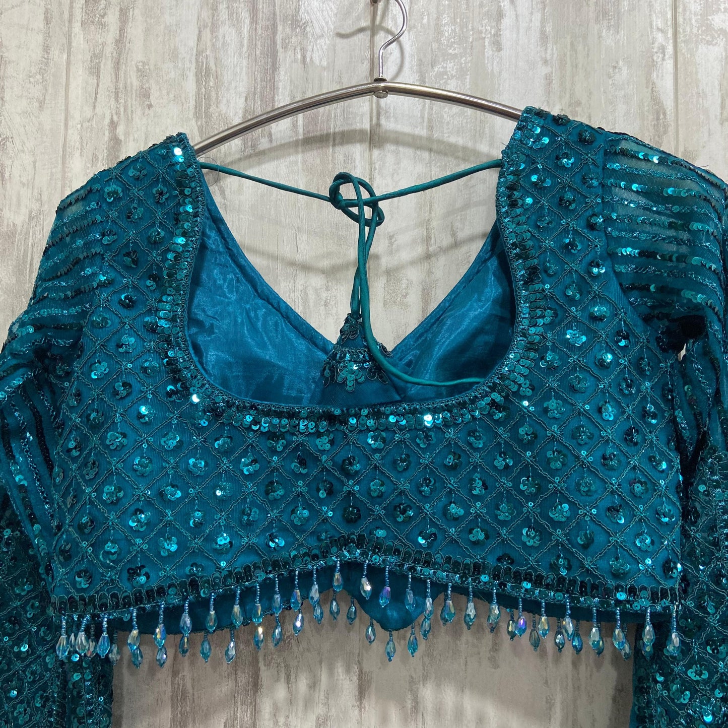 Fabulous peacock golden crop top Lehenga happy customer