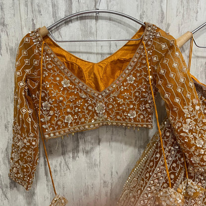 Eye catching yellow Crop top Lehenga